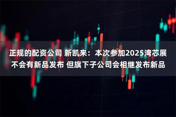正规的配资公司 新凯来：本次参加2025湾芯展不会有新品发布 但旗下子公司会相继发布新品